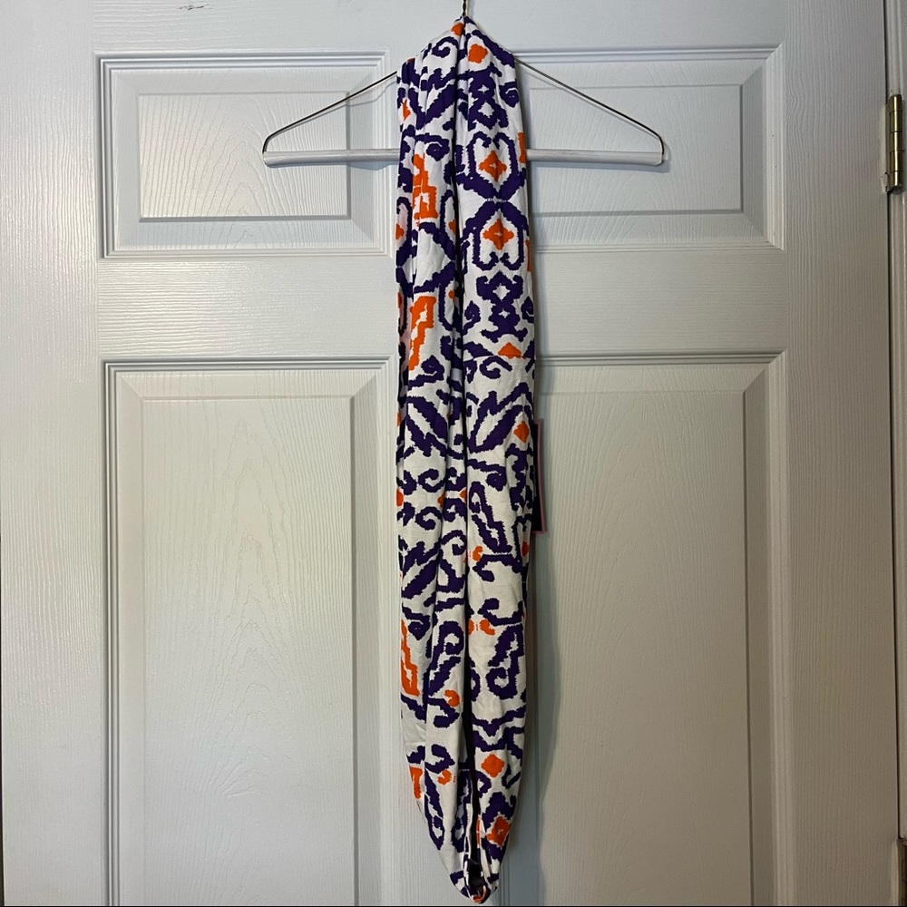 Clemson- colored infinity scarf